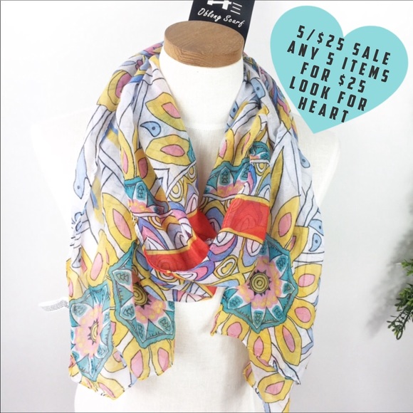 HE Scarf4you Accessories - HE Oblong Floral Boho Scarf Colorful